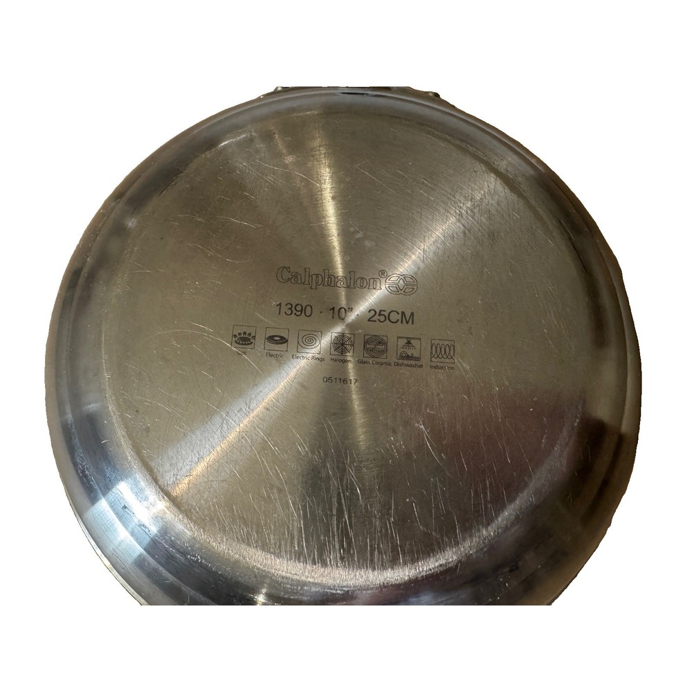 Calphalon 1390 10" Stainless Steel Frying Pan Skillet w Glass Lid Induction - Picture 9 of 12
